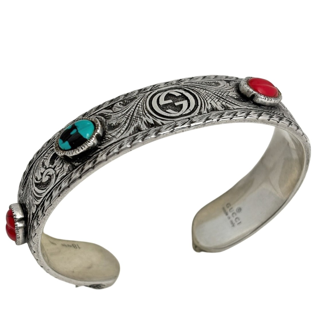 Gucci Cat Head Bangle, Interlocking G, Sterling Silver 925, Silver, Women's: --- Catalog ---Category: DesignType: BangleColor: SilverGender: WomenMaterial: Silver 925Category: GeneralBrand: Gucci--- Item List ---Section: ConditionRanking: Rank B Used - Traces of usage, damages