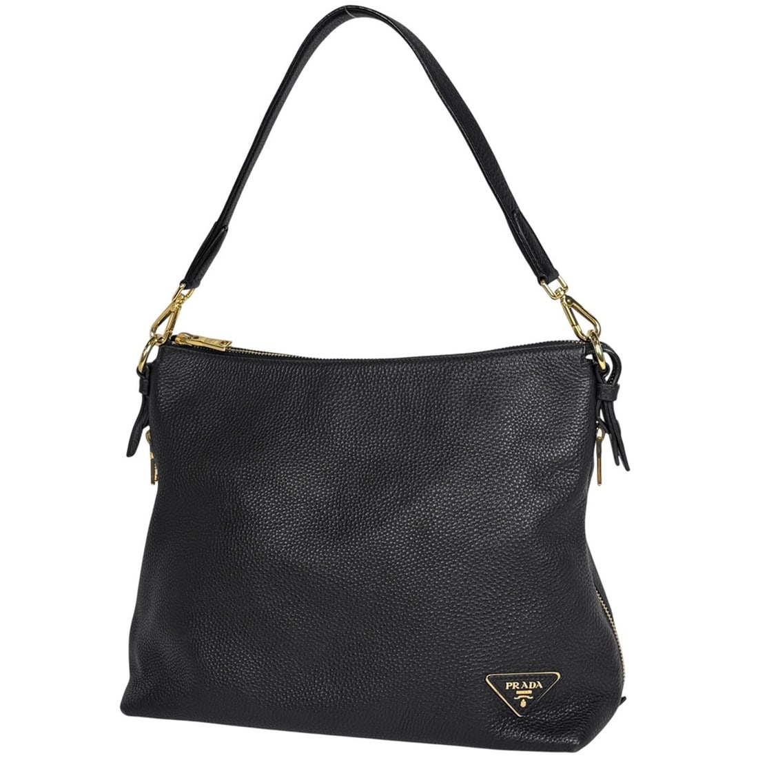 Prada PRADA Logo Plate Shoulder Bag Leather Nero (Black) Women's: --- Catalog ---Category: SizeSize (HxWxD): 30cm x 35cm x 16cm / 11.81'' x 13.77'' x 6.29''Category: DesignType: Shoulder bagColor: BlackGender: WomenMaterial: Leather Category: GeneralBrand: Prada--- 