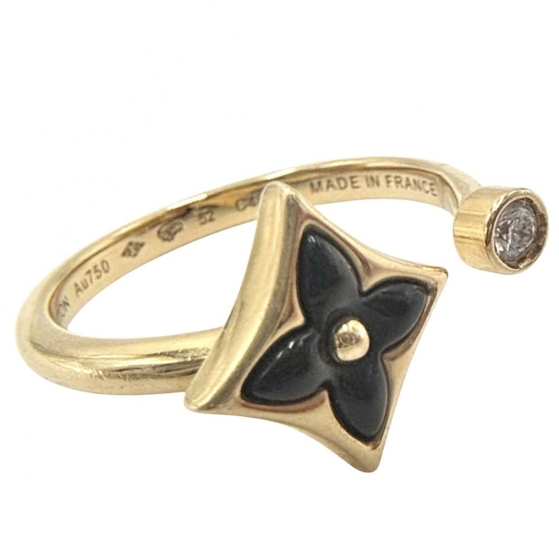Louis Vuitton Women's Monogram Bague Ring, Fork Jewelry, 18K Gold, Approx. 3.3g: --- Catalog ---Category: SizeJP Size: 12US Size: 6.5Category: DesignType: Band ringColor: GoldGender: WomenMaterial: Yellow gold (18K)Category: GeneralBrand: Louis Vuitton--- Item List ---Section: Con