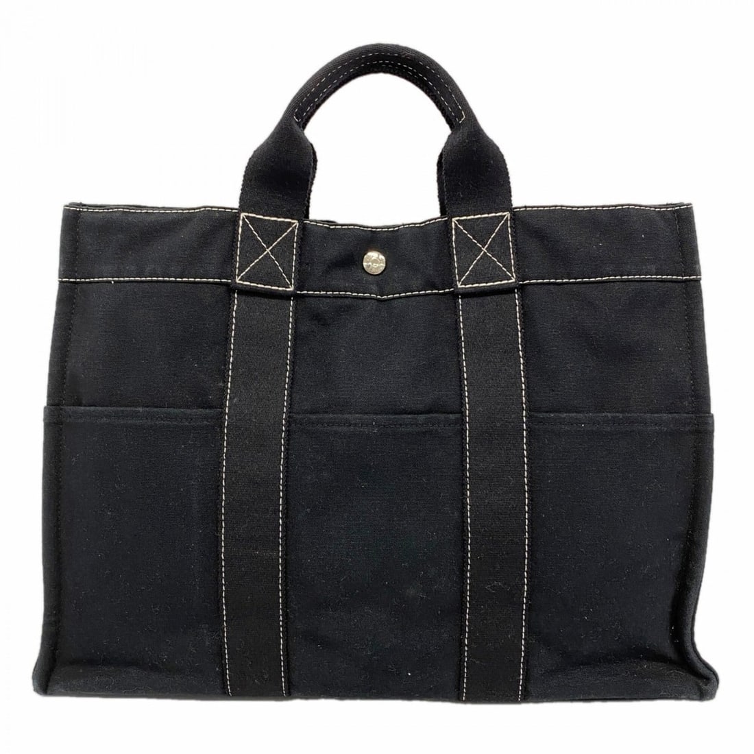 Hermes Deauville MM Canvas Tote Bag, Black, Men's & Women's: --- Catalog ---Category: SizeSize (HxWxD): 32cm x 43cm x 10cm / 12.59'' x 16.92'' x 3.93''Category: DesignType: Tote bagColor: BlackGender: Men,WomenMaterial: Canvas Hardware Color: SilverCategory: Ge