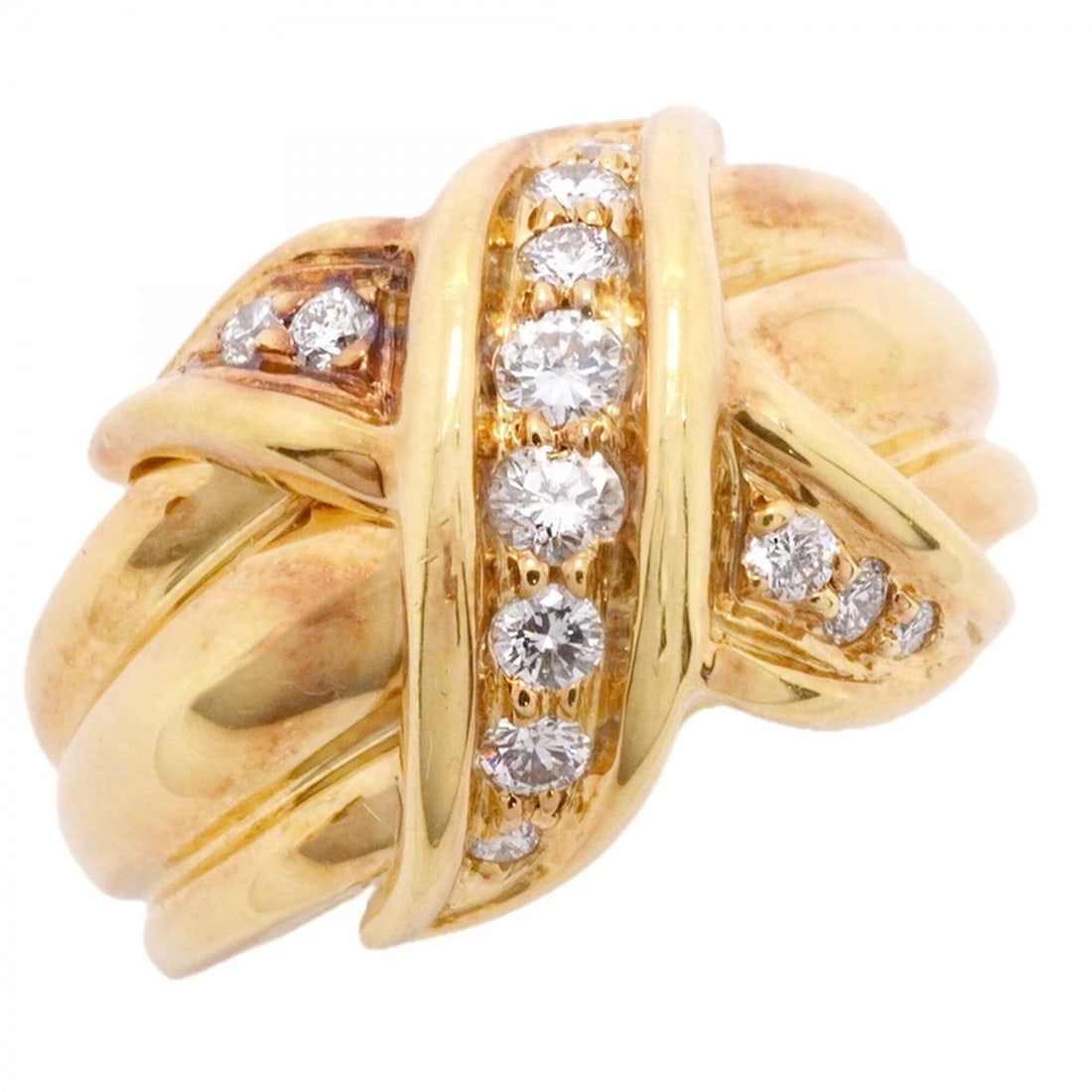 Tiffany & Co. Signature Ring, 18K Yellow Gold, Diamond, Size 11, Women's: --- Catalog ---Category: SizeJP Size: 11US Size: 6Category: DesignType: Band ringStone: DiamondGender: WomenMaterial: Yellow gold (18K)Category: GeneralBrand: Tiffany--- Item List ---Section: Conditio