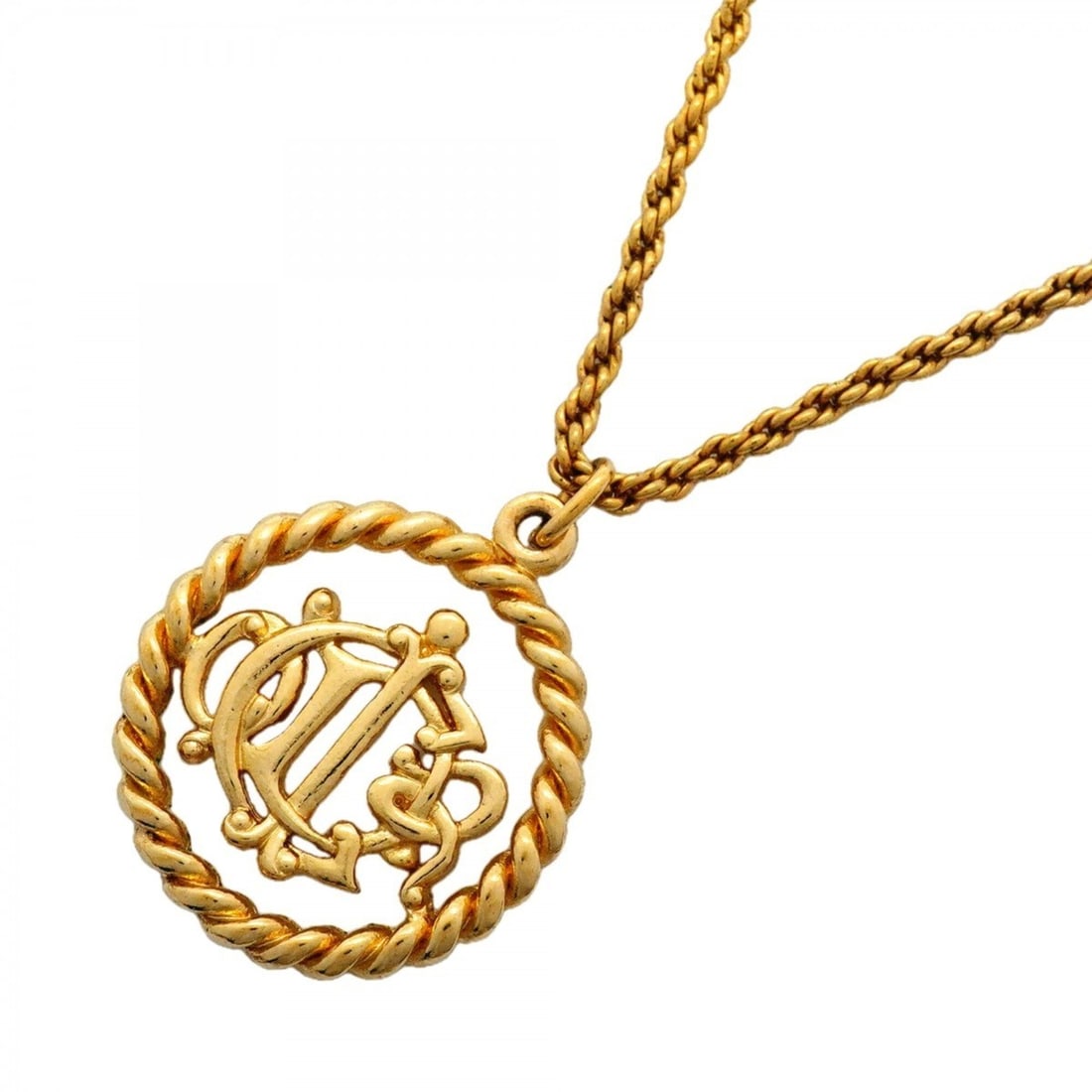 Christian Dior Necklace, Emblem Circle, GP Plated Gold, Women's: --- Catalog ---Category: SizePendant Size: 32.1mm x 24.4mm / 1.26'' x 0.96''Neck Circumference: 39.5 cm - 44.5 cm / 15.55'' - 17.51''Category: DesignColor: GoldGender: WomenMaterial: Gold platingNeckl