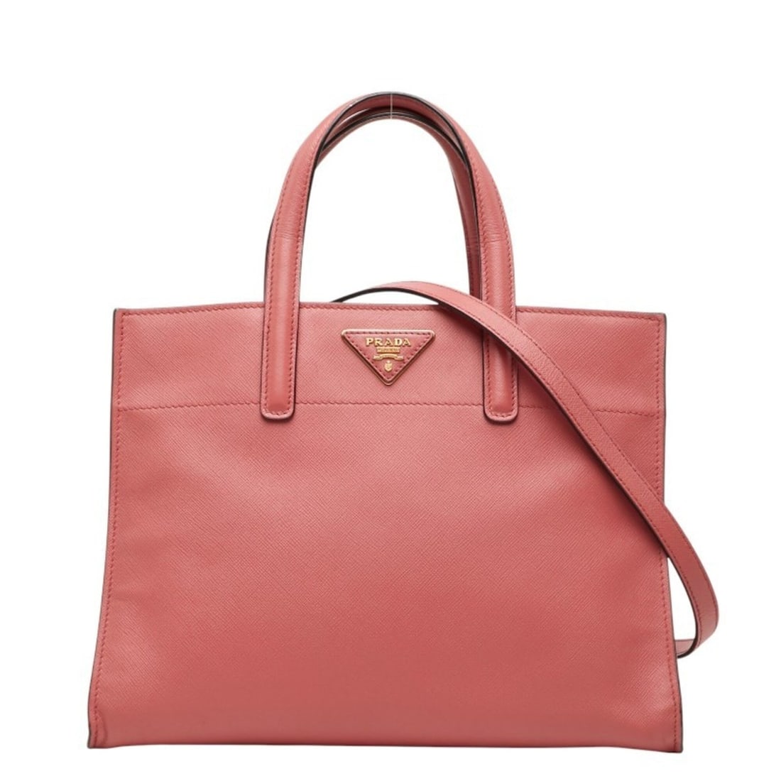 Prada Triangle Logo Plate Handbag Shoulder Bag BN2606 Pink Saffiano Leather Women's PRADA: --- Catalog ---Category: SizeSize (HxWxD): 22.5cm x 29cm x 14cm / 8.85'' x 11.41'' x 5.51''Category: DesignType: Handbag, Shoulder bagColor: PinkGender: WomenMaterial: Leather Leather/Fur Type: Saffia