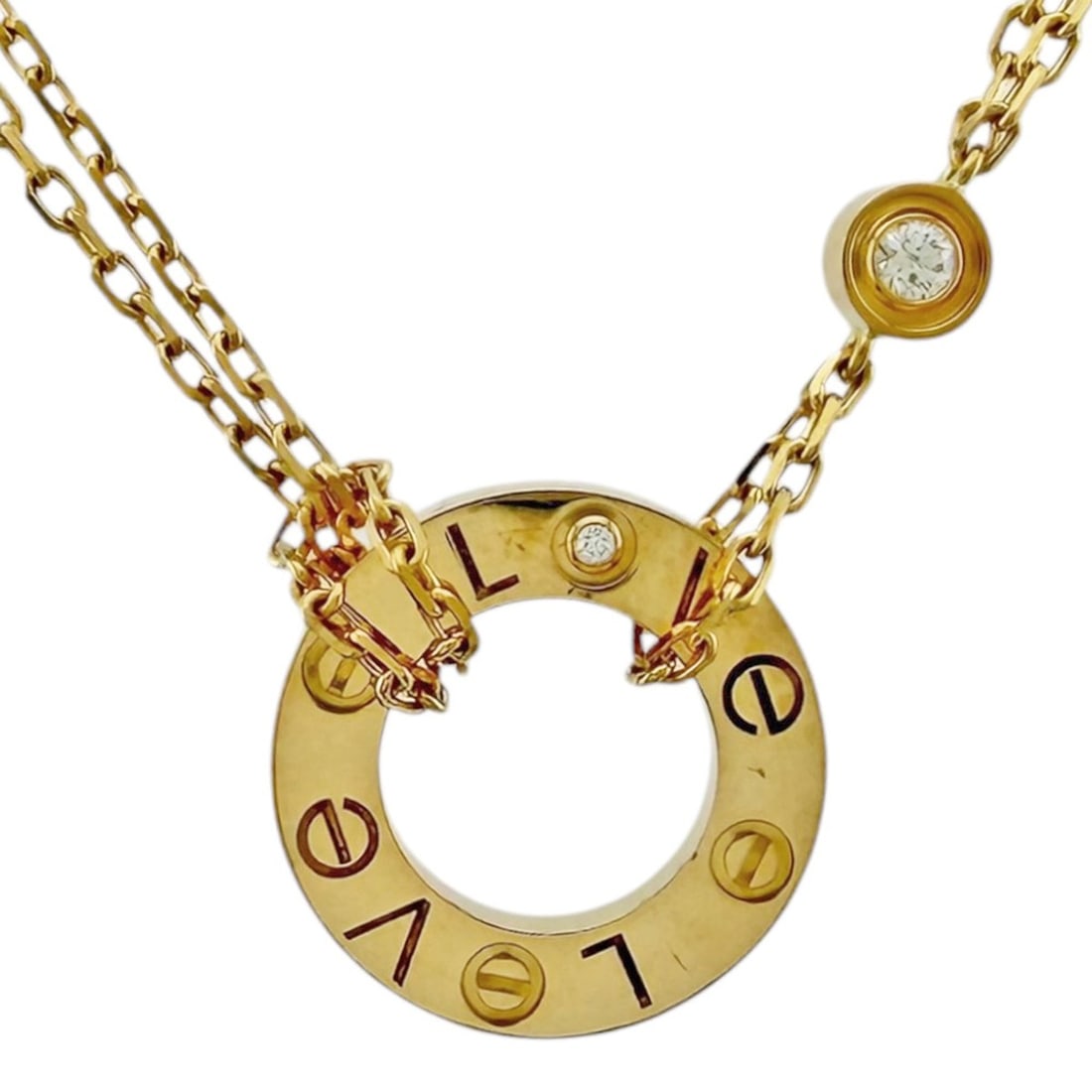 Cartier Love Circle Necklace, 18K Yellow Gold Diamond Necklace for Women.: --- Catalog ---Category: SizePendant Size: 13mm x 13mm / 0.51'' x 0.51''Neck Circumference: 41 cm / 16.14''Category: DesignGender: WomenMaterial: Yellow gold (18K)Necklace Type: NecklaceCategory: Gene