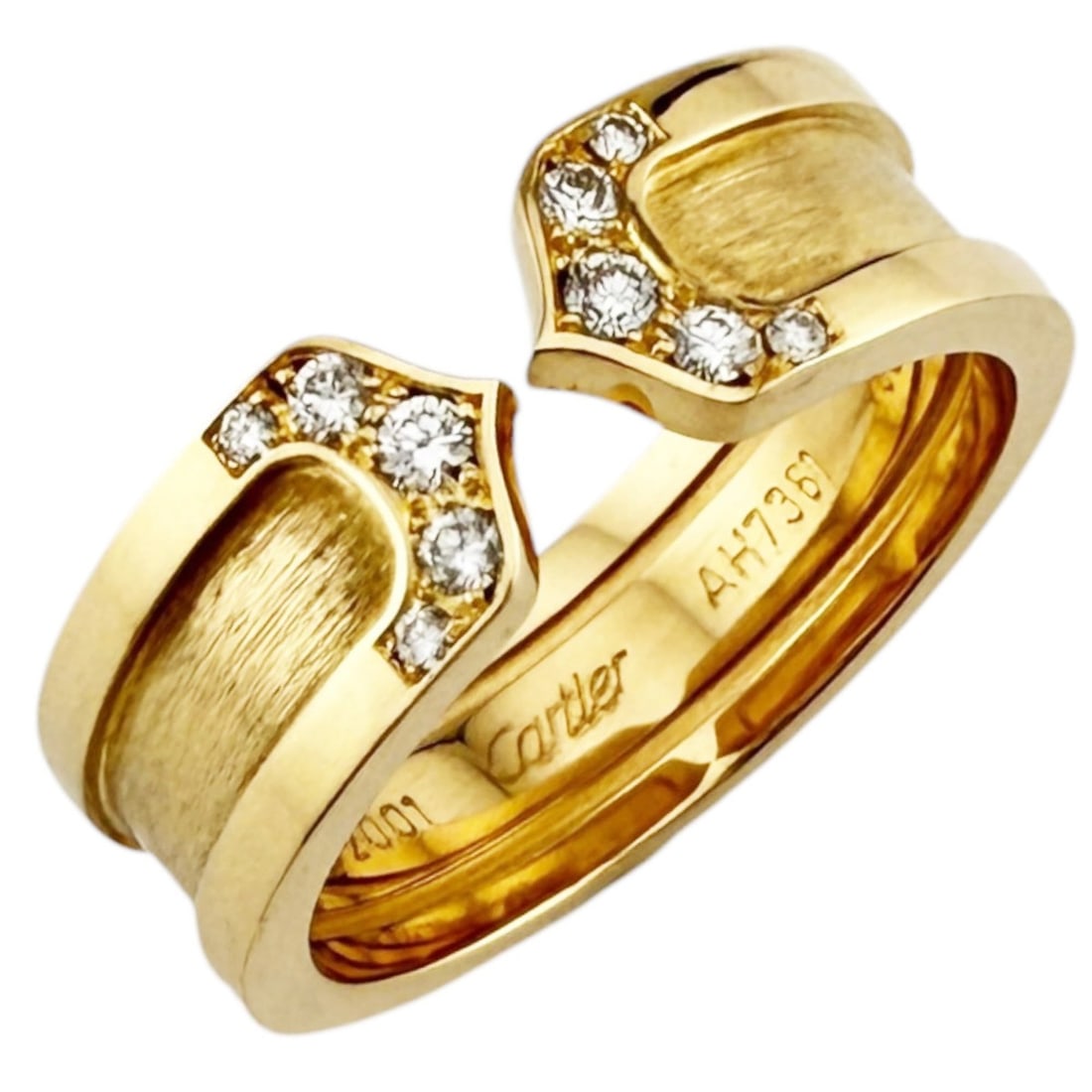 Cartier 2C Ring, 1, 18K Yellow Gold, Diamond, Women's, CARTIER: --- Catalog ---Category: SizeJP Size: 13US Size: 6.5Category: DesignType: Band ringGender: WomenMaterial: Yellow gold (18K)Category: GeneralBrand: CartierCountry of Origin: France--- Item List ---Sect