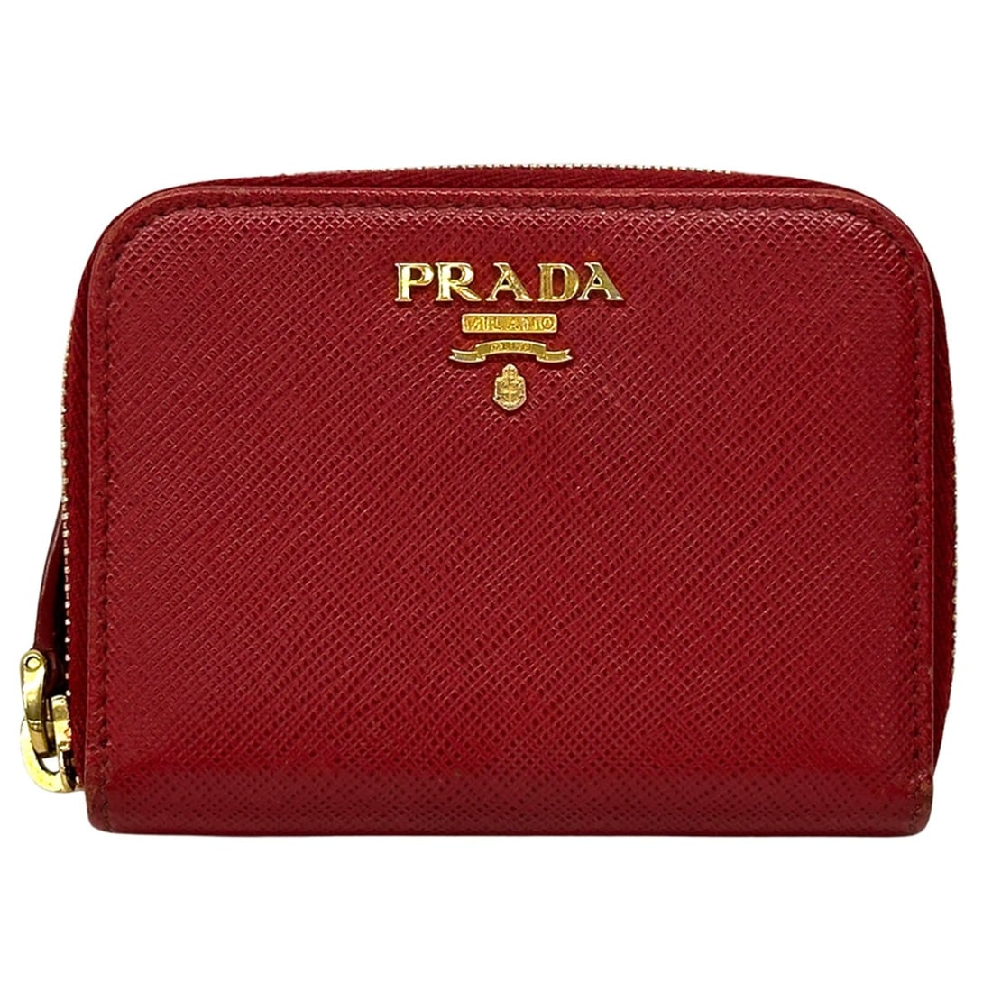 Prada PRADA Women's Wallet, Brand Wallet/Coin Purse, Saffiano Leather, Red, Round Zipper Coin Purse: --- Catalog ---Category: SizeSize (HxWxD): 8cm x 10.5cm x 2cm / 3.14'' x 4.13'' x 0.78''Category: DesignType: Coin purse/coin caseColor: Red colorGender: WomenMaterial: Saffiano Category: GeneralBrand