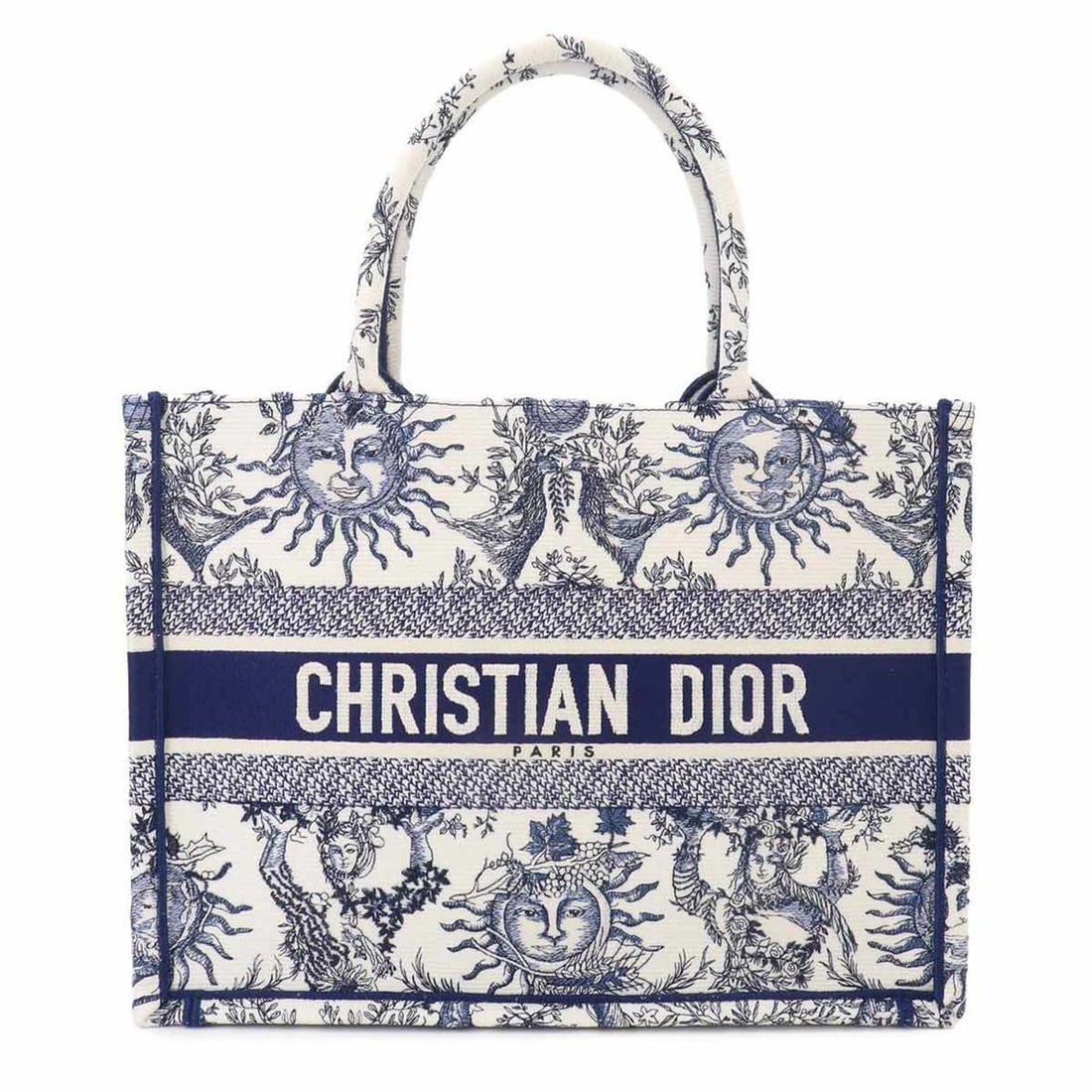 Christian Dior Book Tote Medium Handbag, Canvas, White & Blue: --- Catalog ---Category: SizeSize (HxWxD): 27.5cm x 36cm x 16cm / 10.82'' x 14.17'' x 6.29''Category: DesignType: Handbag, Tote bagColor: Blue, WhiteGender: WomenMaterial: Canvas Category: GeneralBran