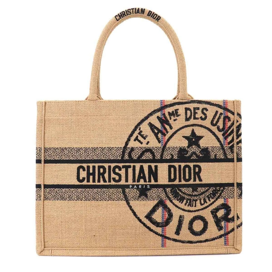 Christian Dior Book Tote Medium, Union Motif Handbag, Jute Canvas, Beige, M1296ZRUW: --- Catalog ---Category: SizeSize (HxWxD): 27.5cm x 36cm x 15.5cm / 10.82'' x 14.17'' x 6.1''Category: DesignType: Handbag, Tote bagColor: BeigeGender: WomenMaterial: Canvas Category: GeneralBrand: Ch