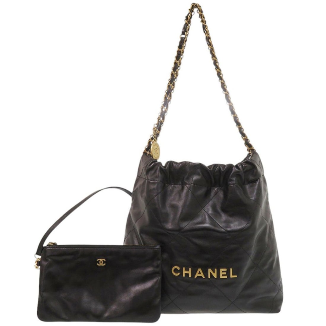 Chanel 22 Small AS3260 Calf Leather Black Tote Bag 0129CHANEL: --- Catalog ---Category: SizeSize (HxWxD): 31cm x 30cm x 8cm / 12.2'' x 11.81'' x 3.14''Category: DesignType: Tote bagColor: BlackGender: WomenMaterial: Leather Leather/Fur Type: CalfskinCategory: Gen