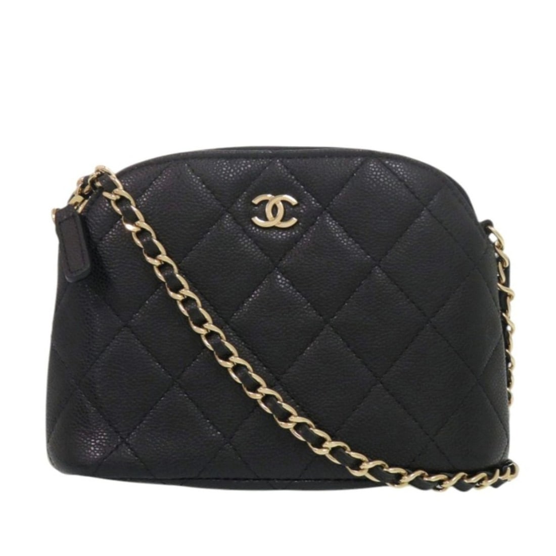 Chanel Matelassé Mini Chain Shoulder Bag AP4000, Coco Mark, Caviar Skin, Black, Random Seal, Gold: --- Catalog ---Category: SizeSize (HxWxD): 11.5cm x 16cm x 5cm / 4.52'' x 6.29'' x 1.96''Category: DesignType: Shoulder bagColor: BlackGender: WomenMaterial: Grained Calfskin Category: GeneralMPN: AP4