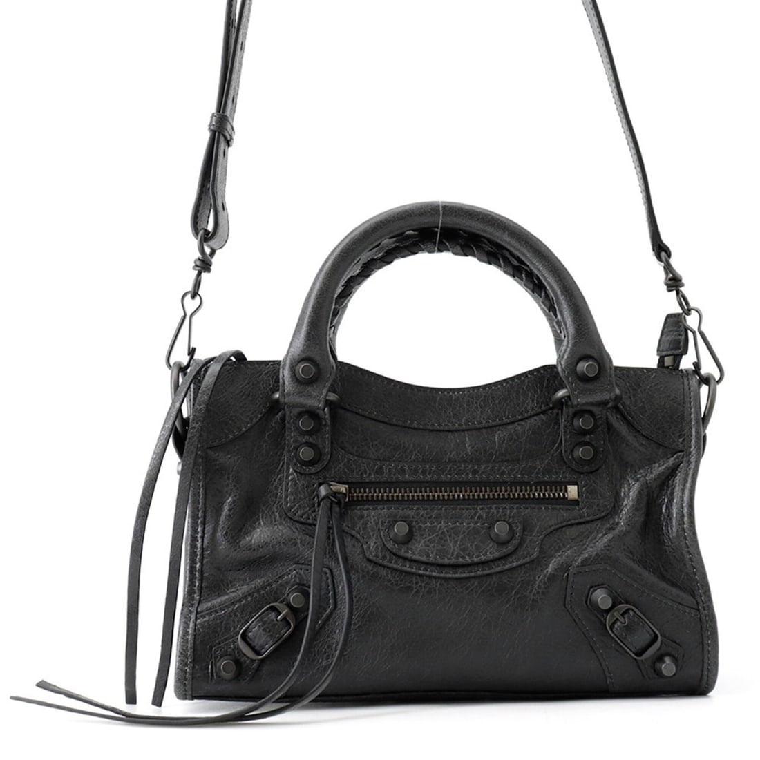 Balenciaga Le City Mini Leather Handbag 806395 BALENCIAGA 2-way Shoulder Bag Black: --- Catalog ---Category: SizeSize (HxWxD): 15cm x 24cm x 8cm / 5.9'' x 9.44'' x 3.14''Category: DesignType: HandbagColor: BlackGender: WomenMaterial: Leather Category: GeneralMPN: 806395Brand: Balenci
