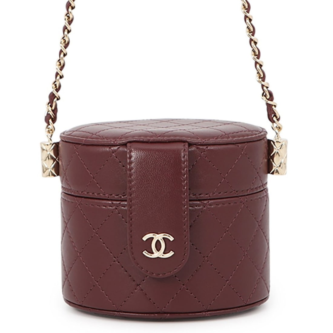 Chanel Chain Shoulder Bag Matelassé Coco Mark Small Vanity Lambskin AP1573 CHANEL Handbag Women's: --- Catalog ---Category: SizeSize (HxWxD): 8cm x 10cm x 7.5cm / 3.14'' x 3.93'' x 2.95''Category: DesignType: Handbag, Shoulder bagColor: BurgundyGender: WomenMaterial: Leather Hardware Color: Champag