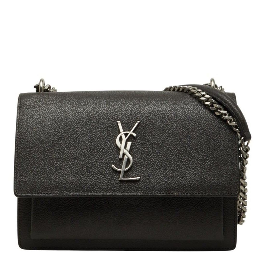 Saint Laurent YSL Logo Sunset Medium Chain Shoulder Bag 442906 Gray Leather Women's SAINT LAURENT: --- Catalog ---Category: SizeSize (HxWxD): 15cm x 22cm x 5.5cm / 5.9'' x 8.66'' x 2.16''Category: DesignType: Shoulder bagColor: GrayGender: WomenMaterial: Leather Category: GeneralMPN: 442906Brand: S