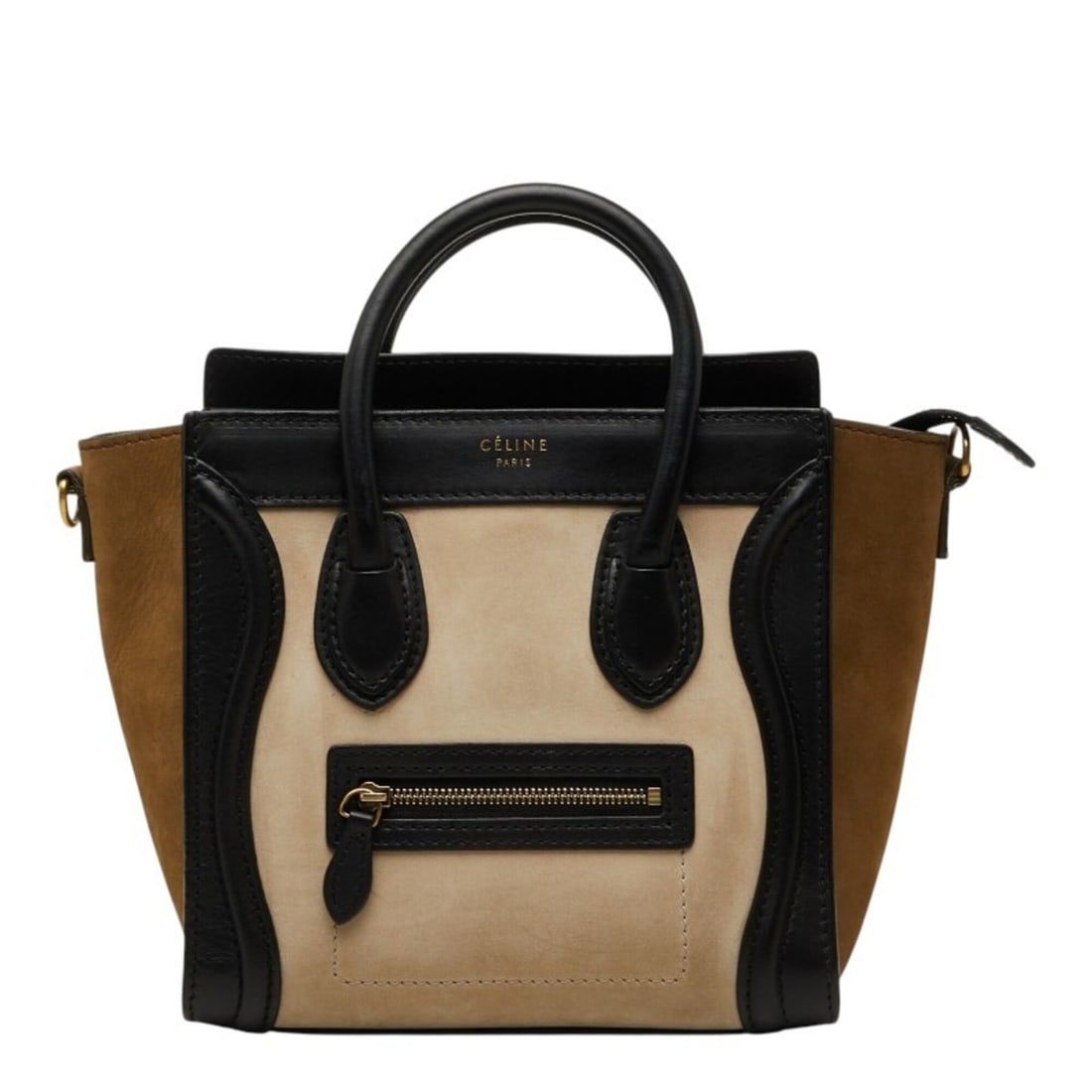 Celine Luggage Nano Shopper Handbag, Black Multicolor Leather Suede, Women's CELINE: --- Catalog ---Category: SizeSize (HxWxD): 20.5cm x 20cm x 9cm / 8.07'' x 7.87'' x 3.54''Category: DesignType: HandbagColor: Black, Multi-colorGender: WomenMaterial: Leather Leather/Fur Type: Suede le