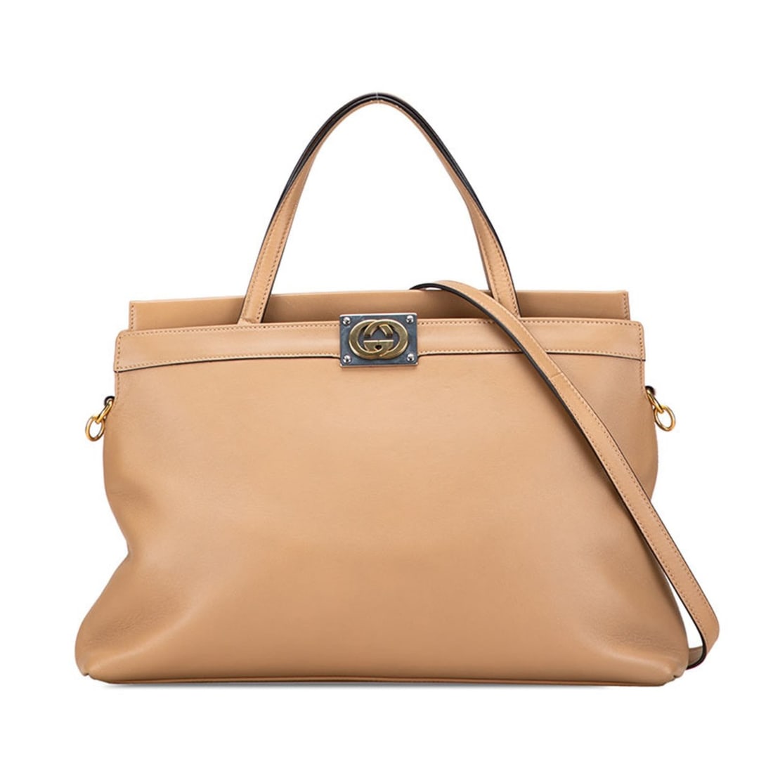 Gucci Interlocking G Handbag Shoulder Bag 2WAY 630595 Beige Leather Women's GUCCI: --- Catalog ---Category: SizeSize (HxWxD): 24cm x 38cm x 10cm / 9.44'' x 14.96'' x 3.93''Category: DesignType: Handbag, Shoulder bagColor: BeigeGender: WomenMaterial: Leather Category: GeneralMPN: 630