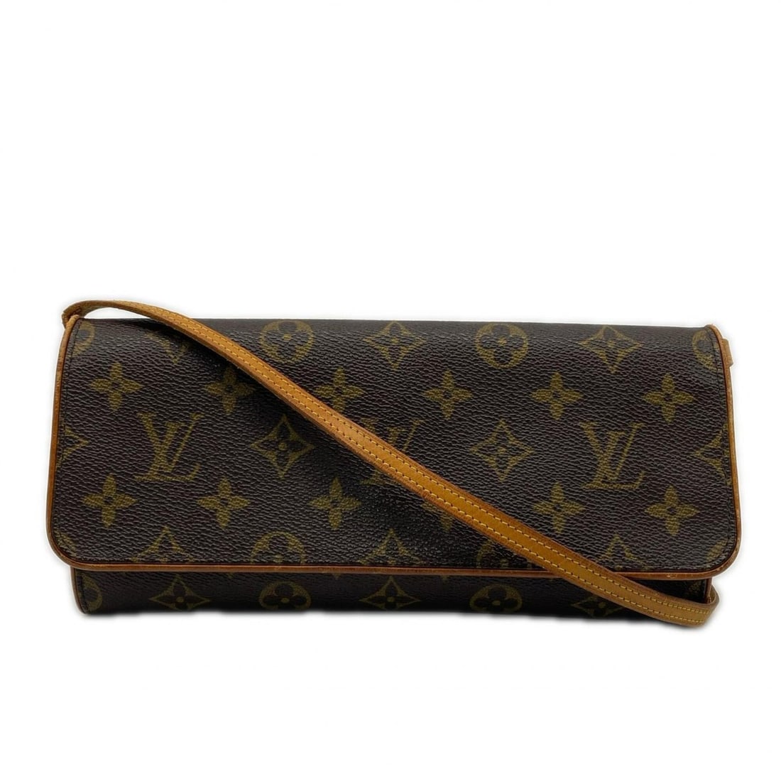 LOUIS VUITTON Monogram Pochette Twin GM M51852 Shoulder Bag Brown Leather Women's: --- Catalog ---Category: SizeSize (HxWxD): 11.5cm x 24cm x 2cm / 4.52'' x 9.44'' x 0.78''Strap Length: 116cm / 45.66''Category: DesignType: Pochette, Shoulder bagColor: BrownGender: WomenClosure: Flap