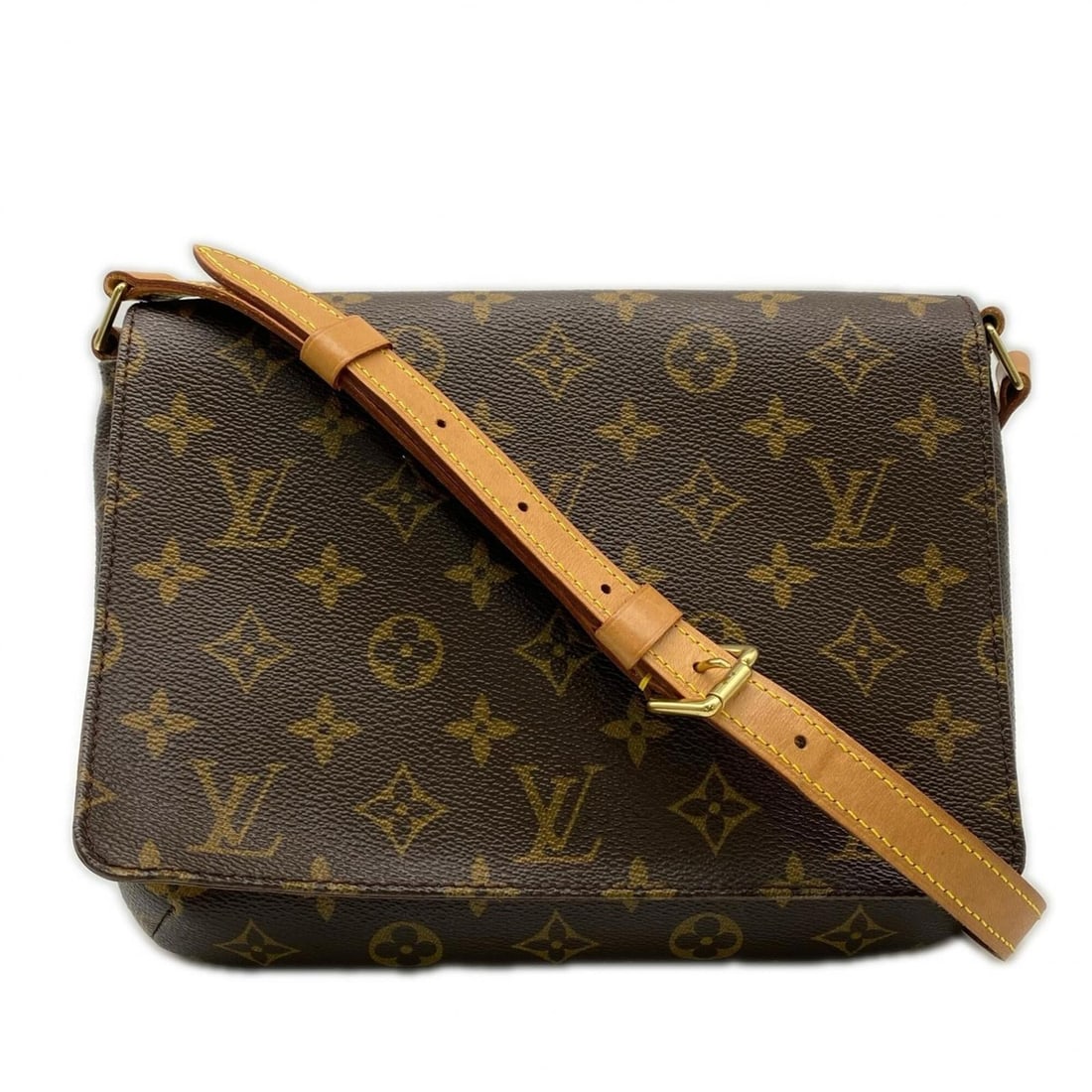 LOUIS VUITTON Monogram Musette Tango M51257 Shoulder Bag, Brown Leather, Women's: --- Catalog ---Category: SizeSize (HxWxD): 19cm x 23.5cm x 4cm / 7.48'' x 9.25'' x 1.57''Strap Length: 73.5cm / 28.93''Category: DesignType: Shoulder bagColor: BrownGender: WomenClosure: FlapMaterial: