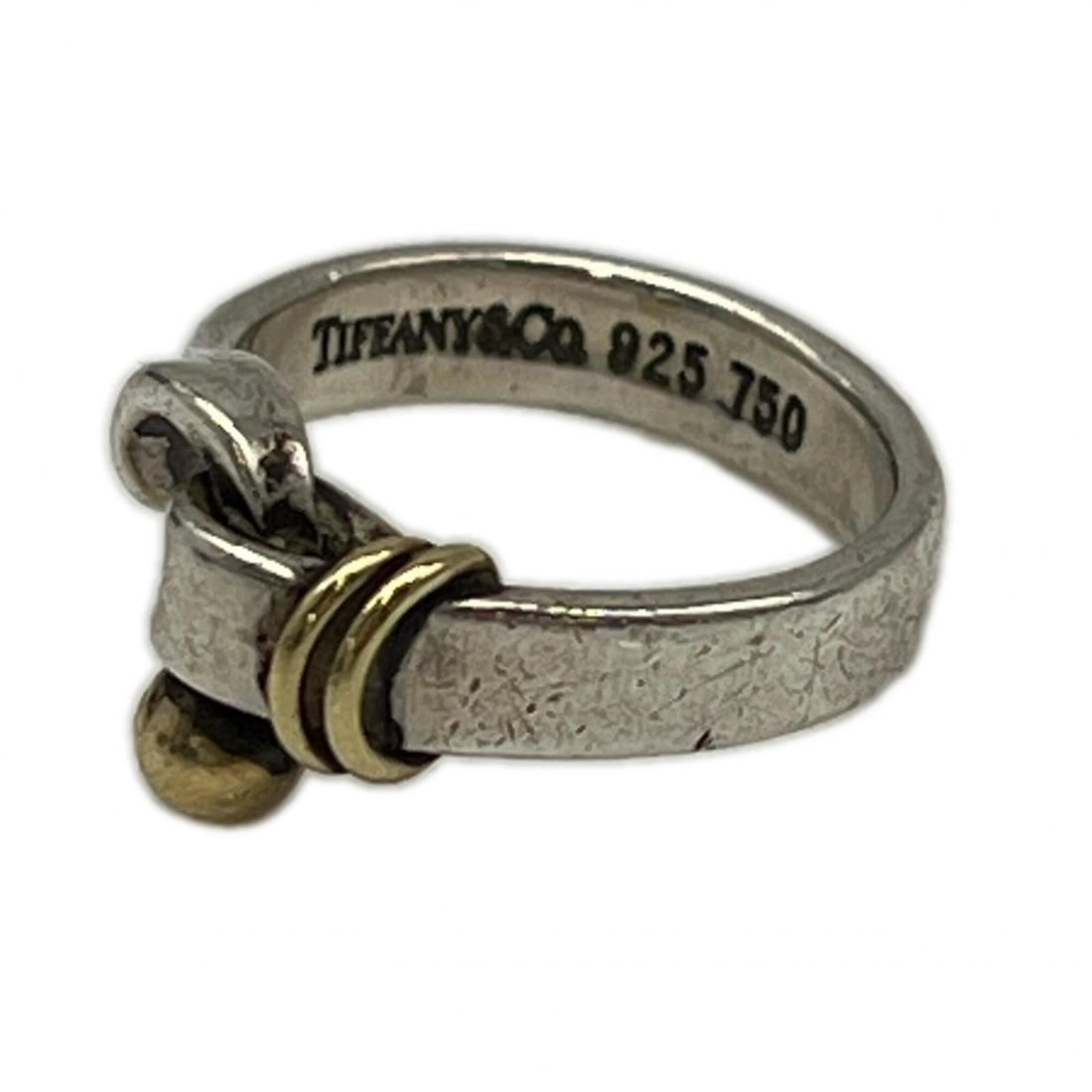 TIFFANY&Co. Hook & Eye Ring SV925 18K - Ring, Silver, Gold, Women's: --- Catalog ---Category: SizeWidth: 4mm / 0.16''Weight: 3g / 0.1oz.Inner Diameter: 15.00mm / 0.59''Category: DesignType: Band ringColor: Gold, SilverGender: WomenMaterial: Gold (18K), Silver 925Catego