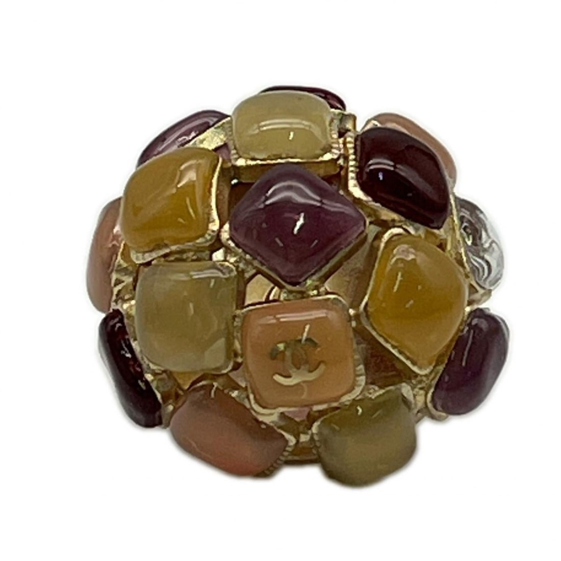 CHANEL Coco Mark Color Stone Brooch GP - Gold Multicolor Rhinestone Women's: --- Catalog ---Category: SizeSize (HxWxD): 3cm x 2.5cm / 1.18'' x 0.98''Category: DesignType: BroochColor: Gold, Multi-colorStone: Color stone, RhinestoneFinish: Gold platedGender: WomenMaterial: Rhin