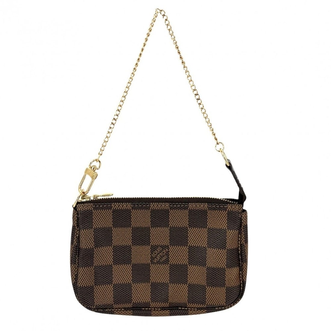 Louis Vuitton Mini Pochette Accessoires handbag for women, accessory pouch, N58009, Damier canvas,: --- Catalog ---Category: SizeSize (HxWxD): 10.5cm x 15cm x 3cm / 4.13'' x 5.9'' x 1.18''Handle Length: 32cm / 12.59''Category: DesignType: Handbag, PouchColor: Brown, Damier CanvasGender: WomenMateria