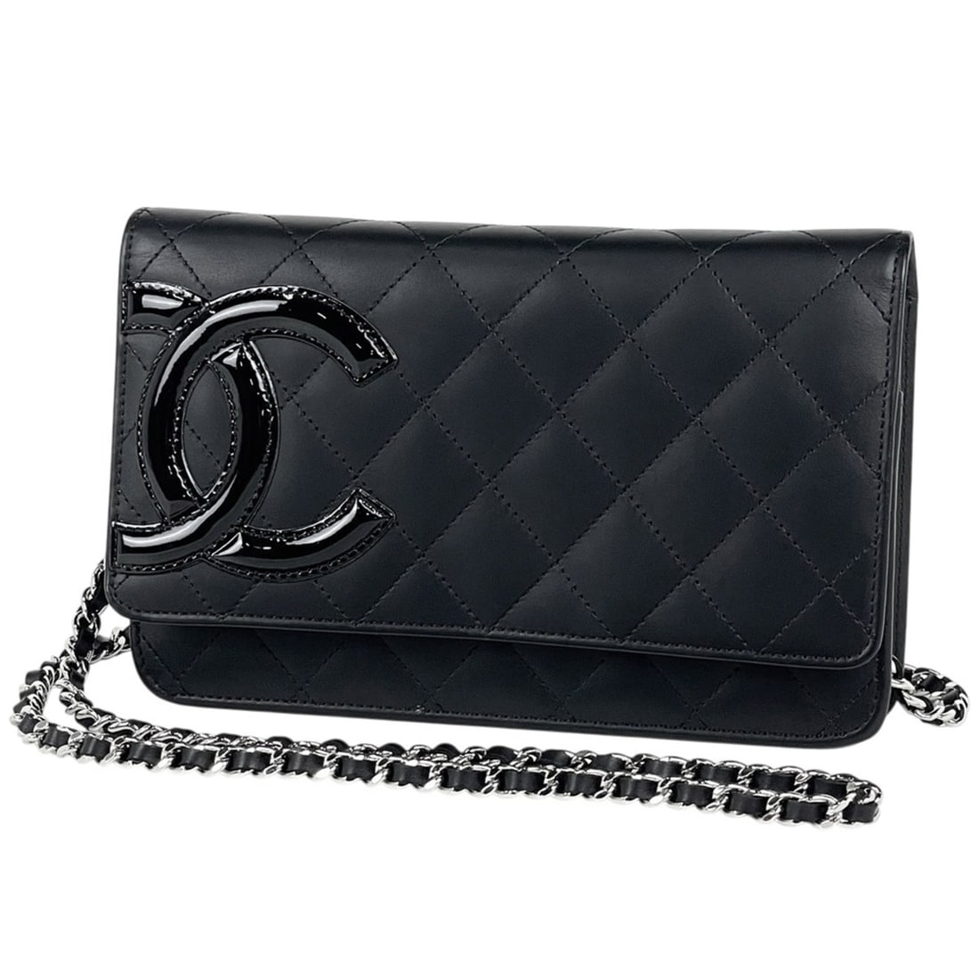 Chanel Cambon Line Chain Shoulder Bag Wallet Leather Black Women's: --- Catalog ---Category: SizeSize (HxWxD): 12cm x 19cm x 3cm / 4.72'' x 7.48'' x 1.18''Category: DesignType: Chain/Shoulder walletColor: BlackGender: WomenMaterial: Leather Category: GeneralBrand: Cha