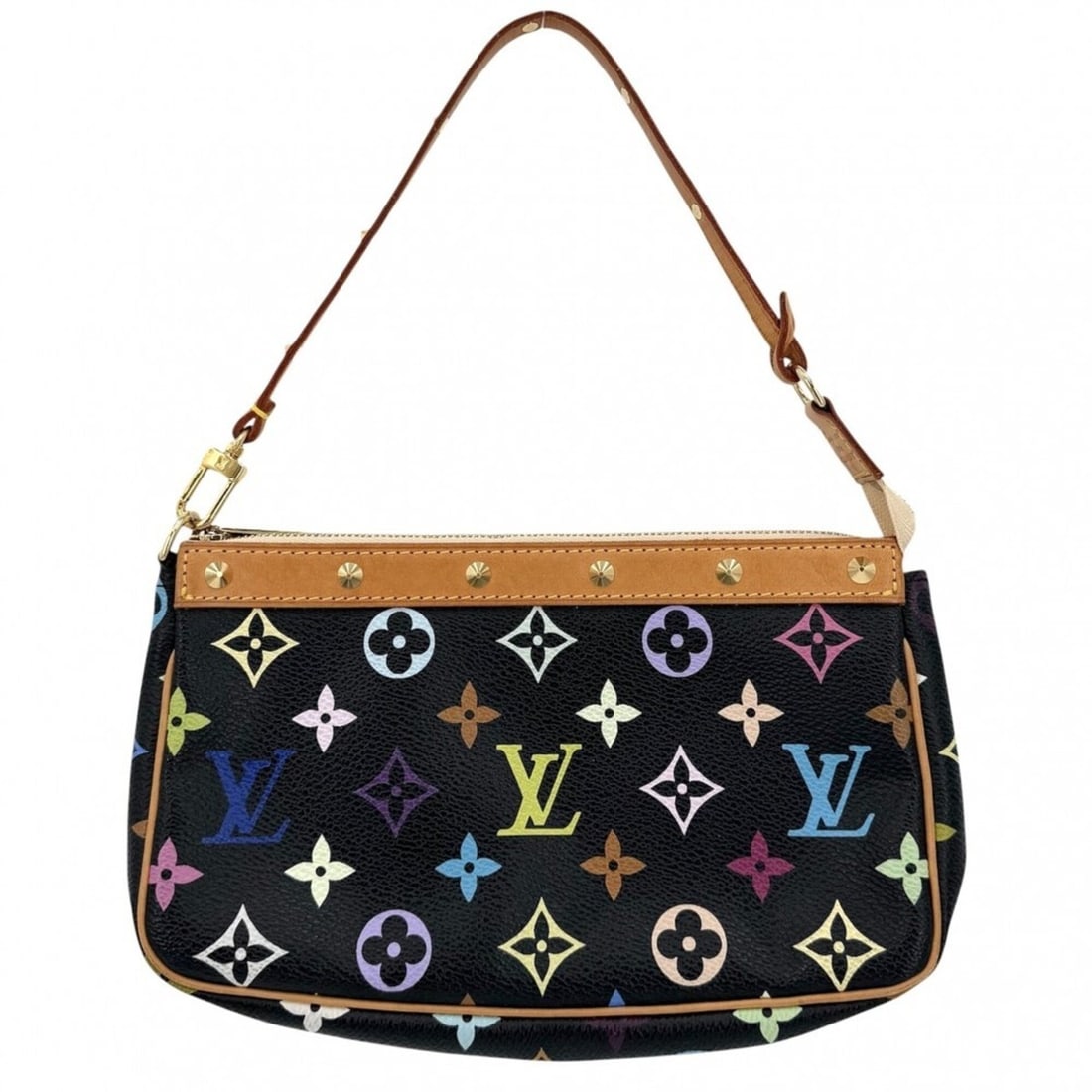 Louis Vuitton Women's Handbag, Pochette Accessoires Accessory Pouch, Shoulder Bag, Black, LOUIS: --- Catalog ---Category: SizeSize (HxWxD): 13cm x 21cm x 4cm / 5.11'' x 8.26'' x 1.57''Category: DesignType: Handbag, PouchColor: Black, Multi-color, NoirGender: WomenMaterial: Monogram Multicolore Ca