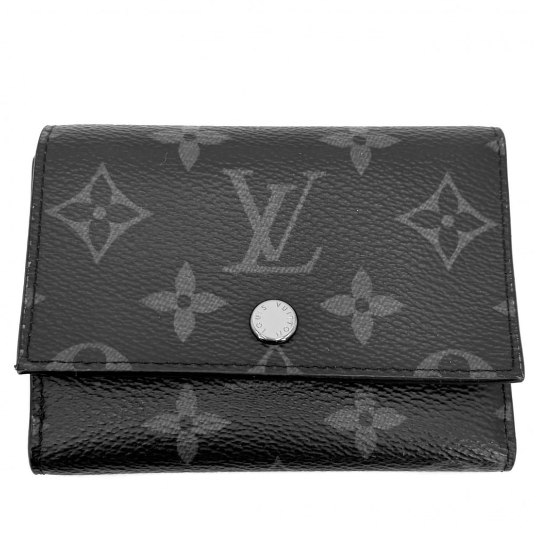 Louis Vuitton Tri-fold Wallet for Men, Monogram Eclipse, Victor Wallet, Mini Snap Button Closure,: --- Catalog ---Category: SizeSize (HxWxD): 9cm x 11.5cm x 2.5cm / 3.54'' x 4.52'' x 0.98''Category: DesignType: Wallet (tri-fold)Color: BlackGender: MenMaterial: Monogram Eclipse Category: GeneralMPN: