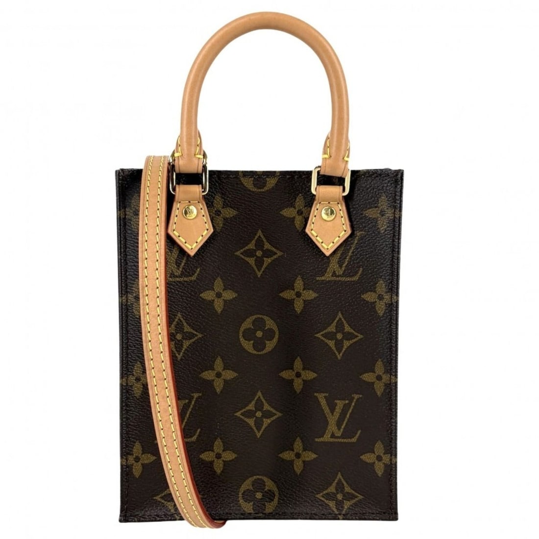 Louis Vuitton Women's Monogram Petite Sac Plat Mini Shoulder Bag, Handbag, Crossbody Pouch, LOUIS: --- Catalog ---Category: SizeSize (HxWxD): 17cm x 13.5cm x 5cm / 6.69'' x 5.31'' x 1.96''Category: DesignType: Handbag, Pochette, Shoulder bagColor: BrownGender: WomenMaterial: Monogram Category: Gene