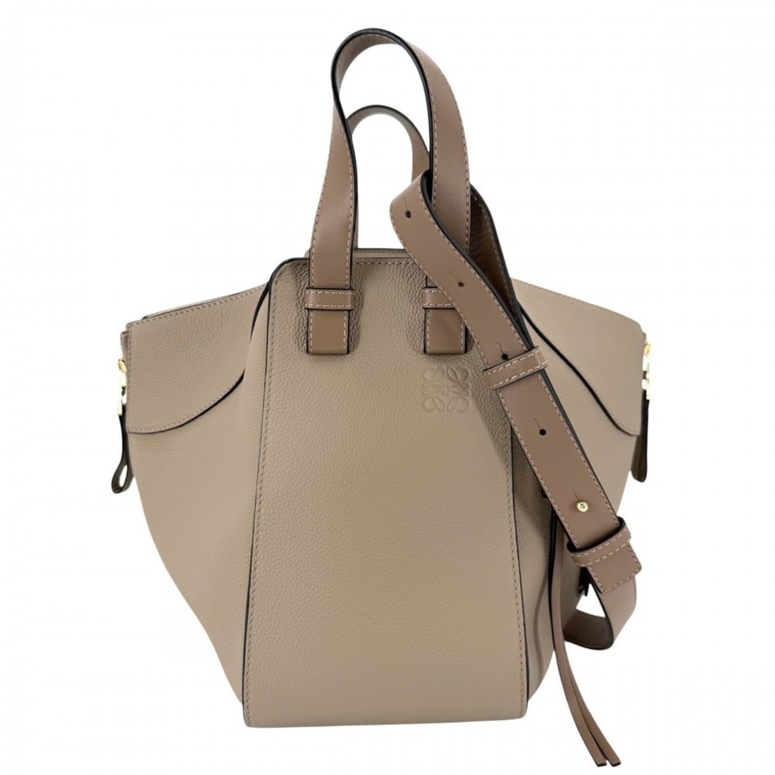 Loewe Women's Hammock Bag Small Shoulder Handbag Crossbody LOEWE Calfskin Beige Gold Hardware (1 of 9)
