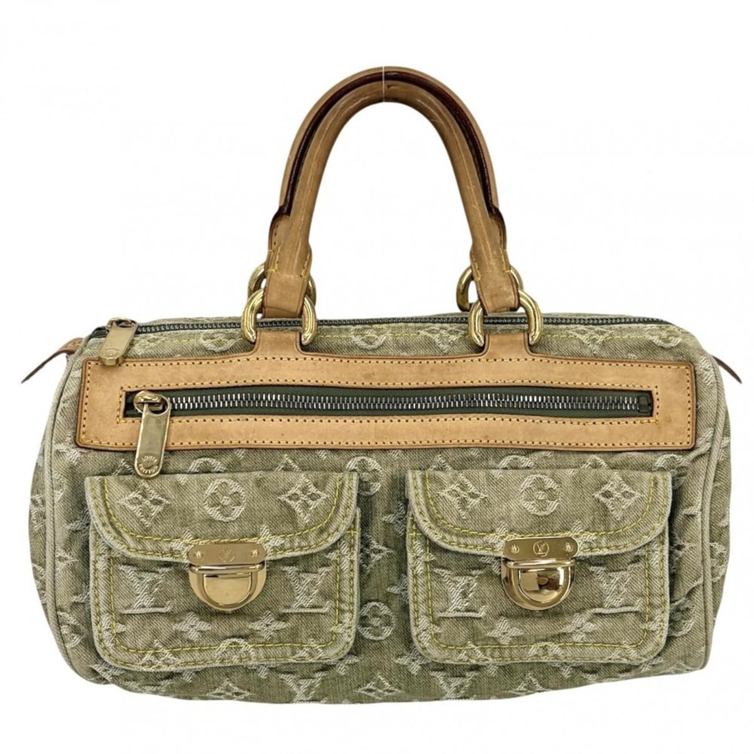 Louis Vuitton Neo Speedy handbag for women, M95215, Monogram Denim, green, gold hardware.: --- Catalog ---Category: SizeSize (HxWxD): 16cm x 30cm x 16cm / 6.29'' x 11.81'' x 6.29''Category: DesignType: HandbagColor: GreenGender: WomenMaterial: Monogram Denim Category: GeneralMPN: M95215Bran