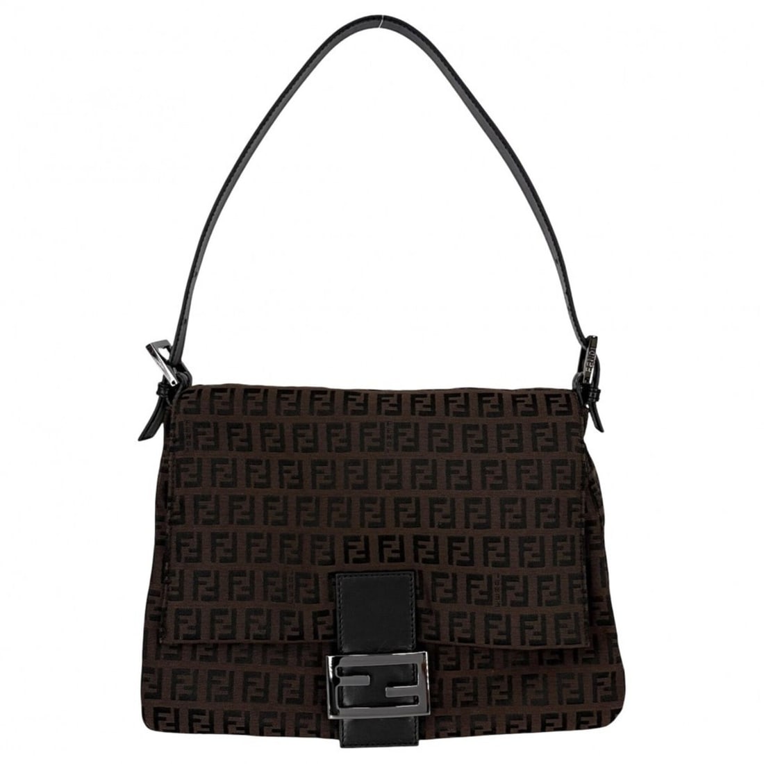 Fendi Women's Zucchino Mamma Bucket One-Shoulder Bag, 8BR001, Canvas and Leather, Brown, Black,: --- Catalog ---Category: SizeSize (HxWxD): 19cm x 29cm x 12cm / 7.48'' x 11.41'' x 4.72''Category: DesignType: Shoulder bagColor: Black, BrownGender: WomenMaterial: Canvas , Leather Hardware Color: Gu