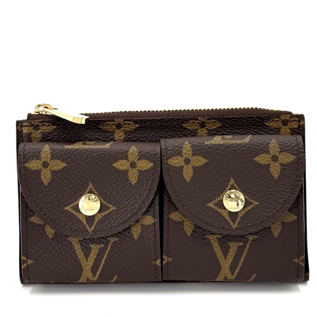Louis Vuitton Men's Monogram Wallet/Coin Purse, Ceinture Pochette Duo, M9836, Brown with Gold: --- Catalog ---Category: SizeSize (HxWxD): 8cm x 14cm x 3cm / 3.14'' x 5.51'' x 1.18''Category: DesignType: Coin purse/coin caseColor: BrownGender: MenMaterial: Monogram Category: GeneralBrand: Louis 