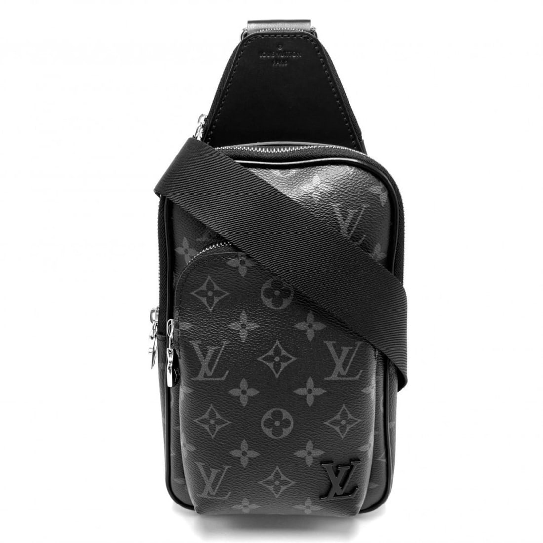 Louis Vuitton Avenue Sling Bag PM Crossbody for Men, M47137, Monogram Eclipse, Black, Silver: --- Catalog ---Category: SizeSize (HxWxD): 33cm x 16cm x 5.7cm / 12.99'' x 6.29'' x 2.24''Category: DesignType: Sling bagColor: BlackGender: MenMaterial: Monogram Eclipse Category: GeneralMPN: M47137B