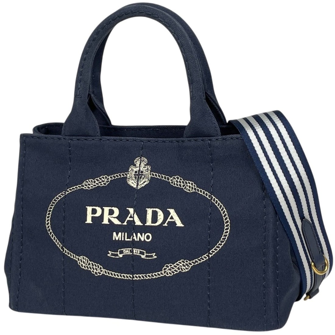 Prada Canapa Tote 2-Way Canvas Navy Women's (1 of 12)