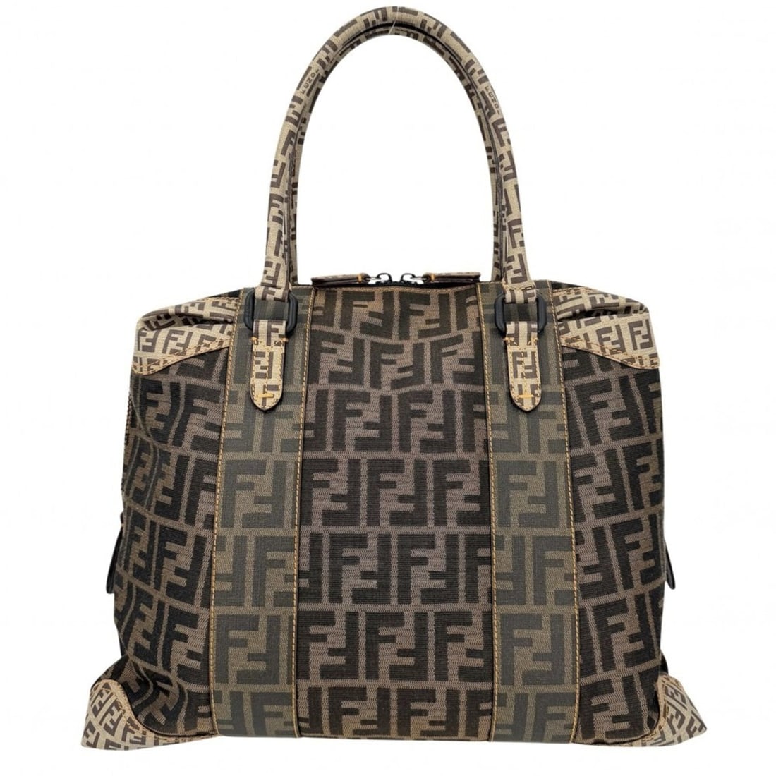 Fendi Women's Zucca Tote Bag, Shoulder FENDI 8BL096, Canvas and Leather, Brown with Black Hardware: --- Catalog ---Category: SizeSize (HxWxD): 30cm x 39cm x 12.5cm / 11.81'' x 15.35'' x 4.92''Category: DesignType: Handbag, Tote bagColor: BrownGender: WomenMaterial: Canvas , Leather Category: General