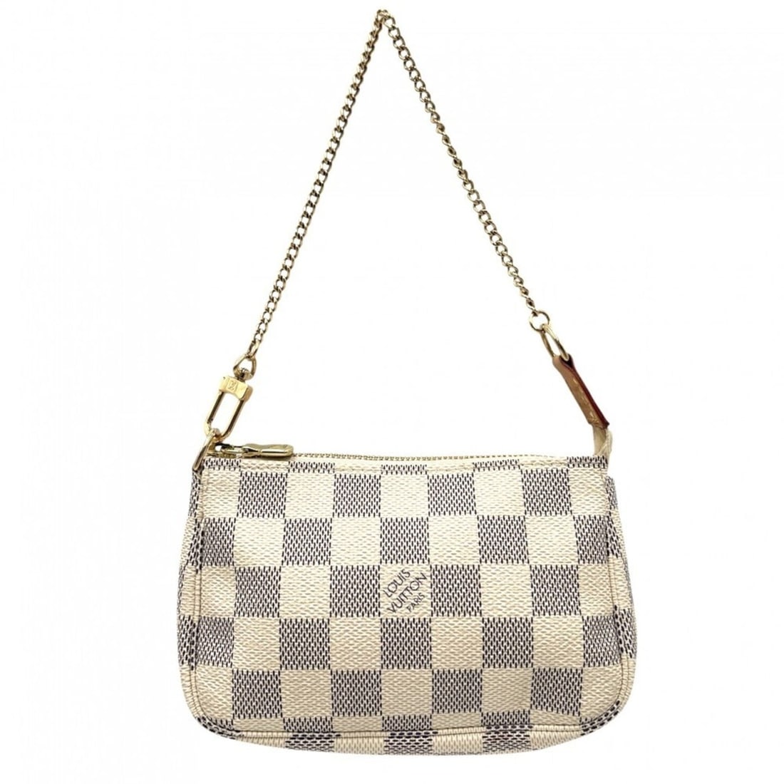 Louis Vuitton Women's Damier Azur Mini Pochette Accessoires Accessory Pouch Handbag, LOUIS VUITTON: --- Catalog ---Category: SizeSize (HxWxD): 9.5cm x 14.5cm x 3cm / 3.74'' x 5.7'' x 1.18''Category: DesignType: Handbag, Pochette, PouchColor: WhiteGender: WomenMaterial: Damier Azur Category: GeneralB