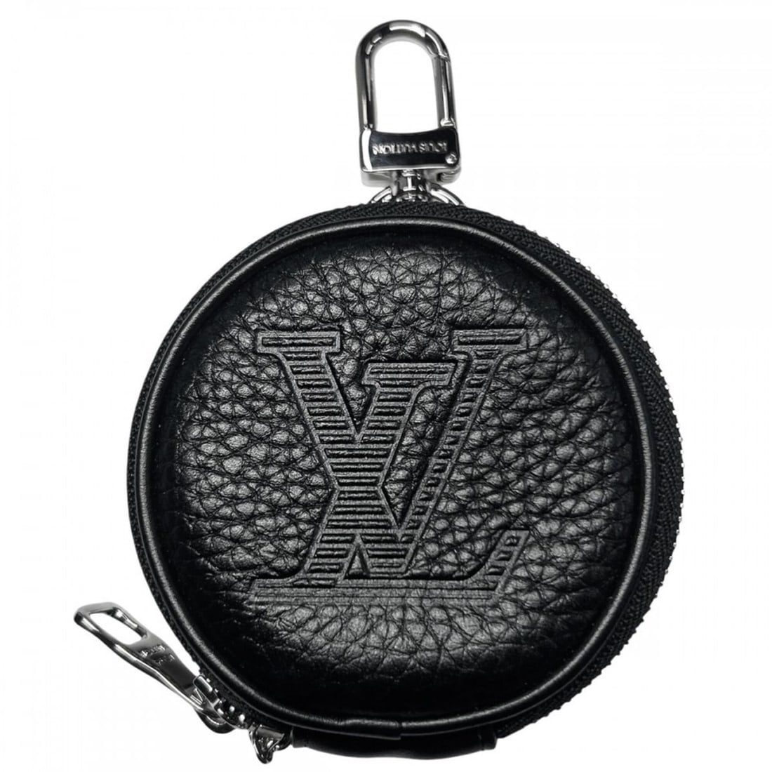 Louis Vuitton Men's Taurillon Shadow Portefeuille Round Pouch, Coin Purse, Key Case, Leather: --- Catalog ---Category: SizeSize (HxWxD): 7.5cm x 7.5cm x 1.5cm / 2.95'' x 2.95'' x 0.59''Category: DesignType: Coin purse/coin caseColor: BlackGender: MenMaterial: Leather Category: GeneralBrand: Lo