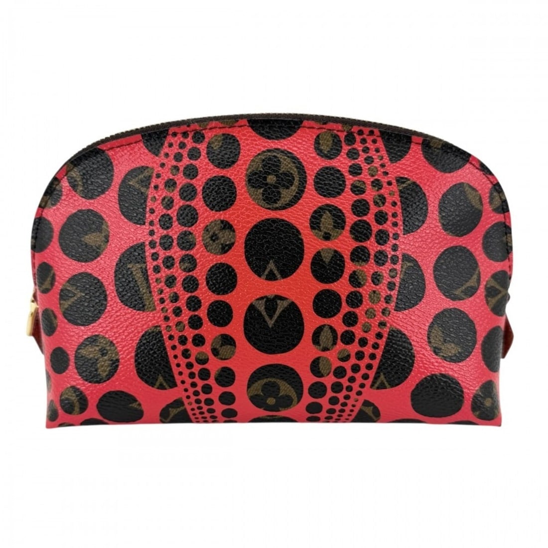 Louis Vuitton Women's Cosmetic Pouch, Yayoi Kusama Design, Polka Dot Pattern, M47347, Brown, Red,: --- Catalog ---Category: SizeSize (HxWxD): 12cm x 17cm / 4.72'' x 6.69''Category: DesignType: Pochette, PouchColor: Brown, Red colorGender: WomenMaterial: Monogram Category: GeneralBrand: Louis Vuitto