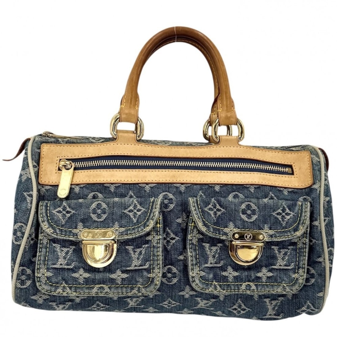 Louis Vuitton Neo Speedy handbag for women, M95019, Monogram Denim, Blue, Gold hardware.: --- Catalog ---Category: SizeSize (HxWxD): 17cm x 30cm x 16cm / 6.69'' x 11.81'' x 6.29''Category: DesignType: HandbagColor: BlueGender: WomenMaterial: Monogram Denim Category: GeneralBrand: Louis Vui
