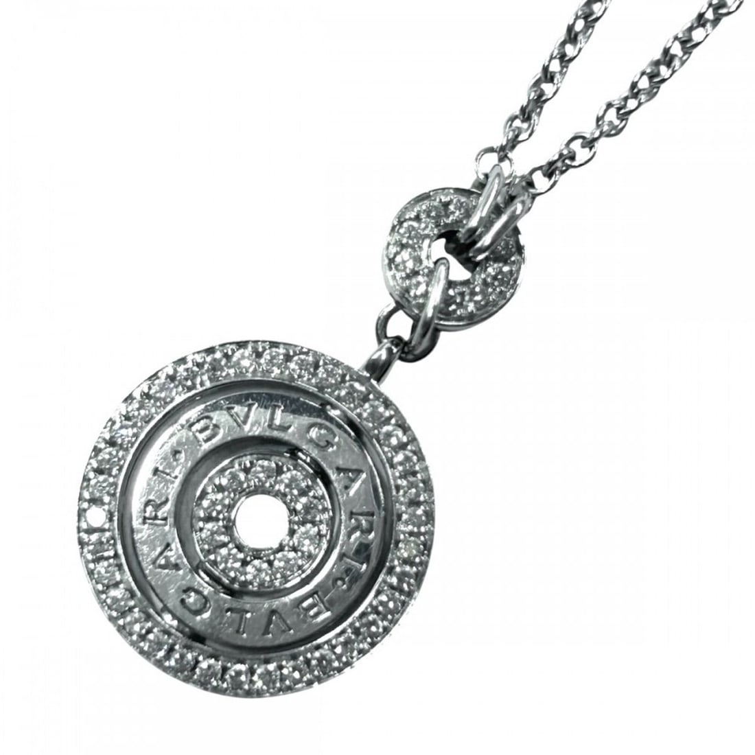 BVLGARI Astrale Cerchi Pendant Necklace for Women, Adjustable, 18K White Gold (WG750), Diamond,: --- Catalog ---Category: SizePendant Size: 35mm x 21mm / 1.37'' x 0.82''Neck Circumference: 46.5 cm / 18.3''Category: DesignStone: DiamondGender: WomenMaterial: White gold (18K)Pendant Type: PendantNe