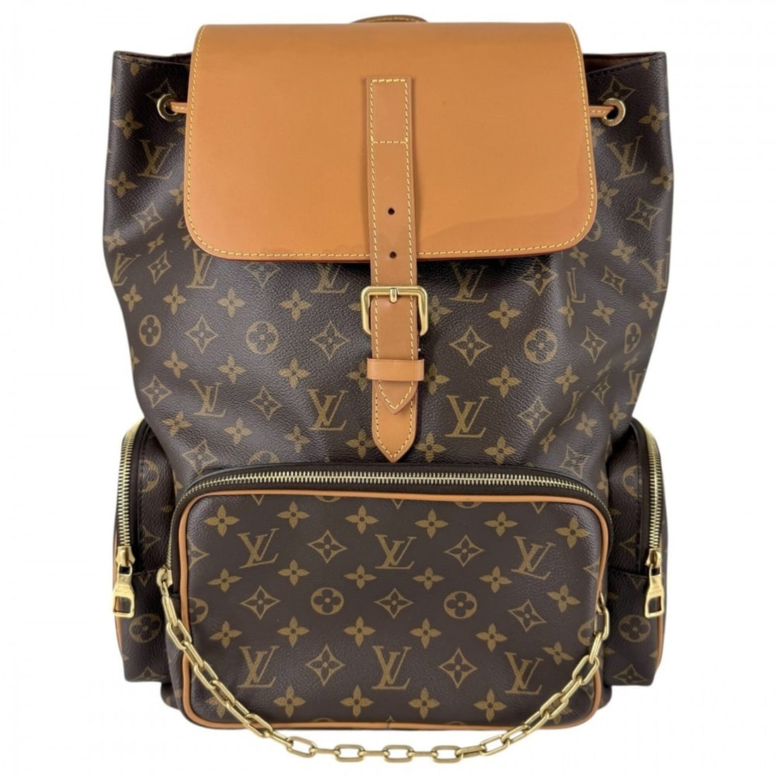 Louis Vuitton Men's Trio Backpack, M44658, Monogram Canvas, Brown, Gold Hardware: --- Catalog ---Category: SizeSize (HxWxD): 45cm x 35cm x 18cm / 17.71'' x 13.77'' x 7.08''Category: DesignType: BackpackColor: BrownGender: MenMaterial: Monogram Category: GeneralMPN: M44658Brand: Lou