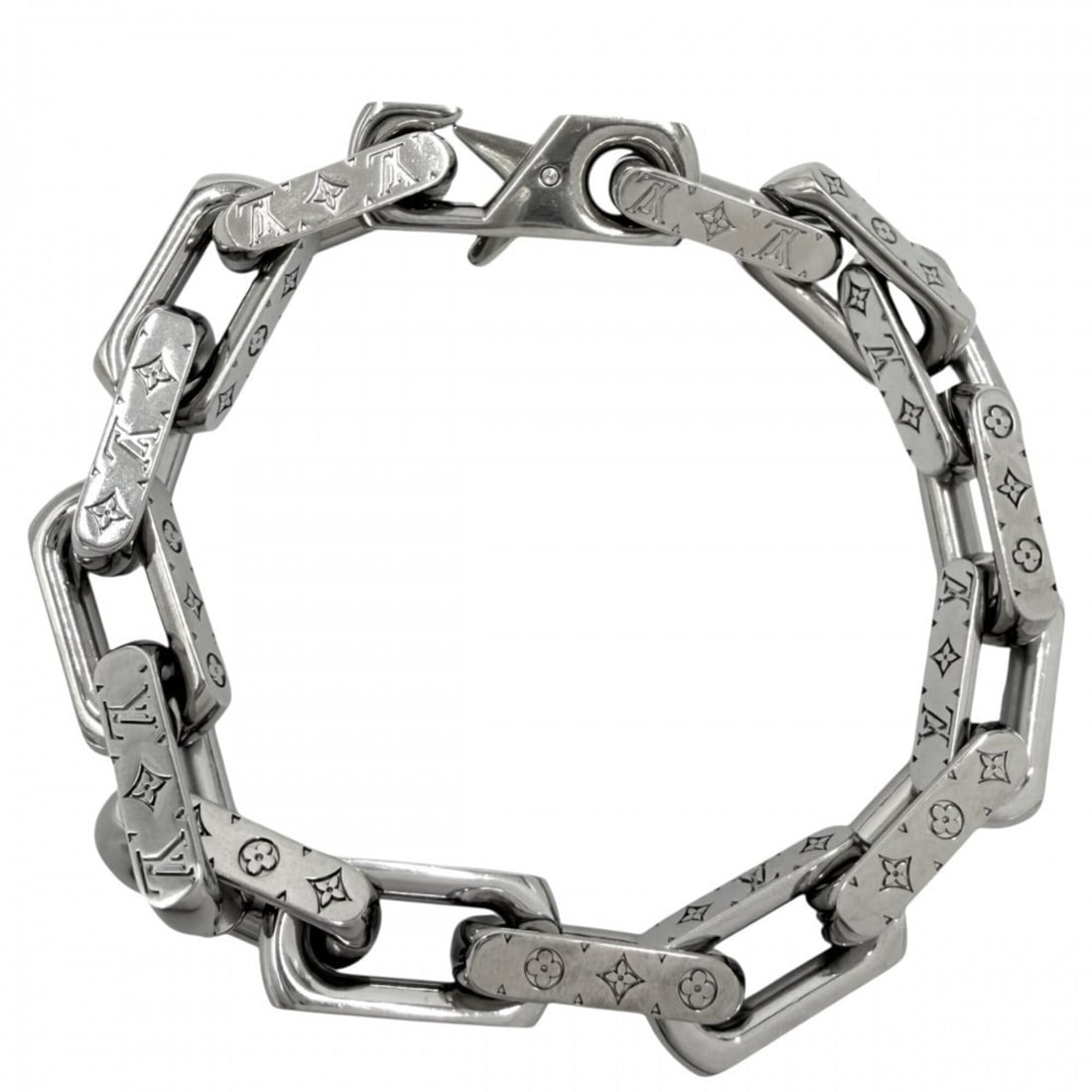 Louis Vuitton Men's Bracelet Chain Monogram Accessory Large Size LOUIS VUITTON M00308 Silver Approx.: --- Catalog ---Category: SizeLength: 19cm / 7.48''Category: DesignType: Charm braceletColor: SilverGender: MenCategory: GeneralMPN: M00308Brand: Louis Vuitton--- Item List ---Section: ConditionRanking