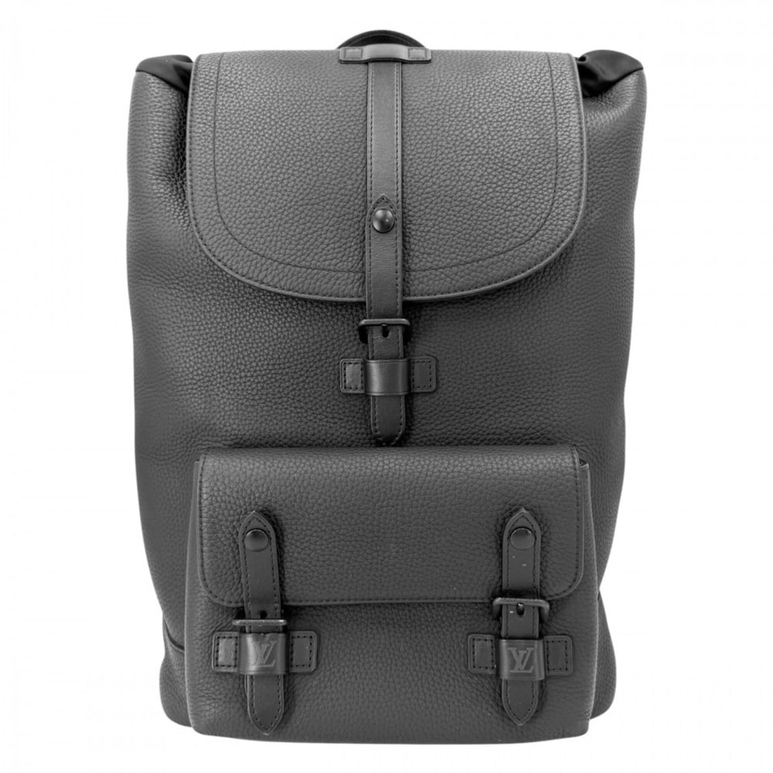 Louis Vuitton Christopher Slim Backpack for Men, M58644, Leather, Black, Black with Silver Hardware: --- Catalog ---Category: SizeSize (HxWxD): 40cm x 28cm x 11cm / 15.74'' x 11.02'' x 4.33''Strap Length: 93cm / 36.61''Category: DesignType: BackpackColor: BlackGender: MenMaterial: Leather Inner Pocke