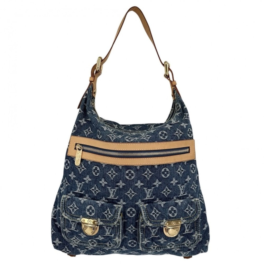 Louis Vuitton Baggy GM One-Handbag Shoulder Bag LOUIS VUITTON M95048 Monogram Denim Blue Gold: --- Catalog ---Category: SizeSize (HxWxD): 34cm x 33cm x 10cm / 13.38'' x 12.99'' x 3.93''Handle Length: 48cm / 18.89''Category: DesignType: HandbagColor: BlueGender: WomenMaterial: Monogram Denim Inn