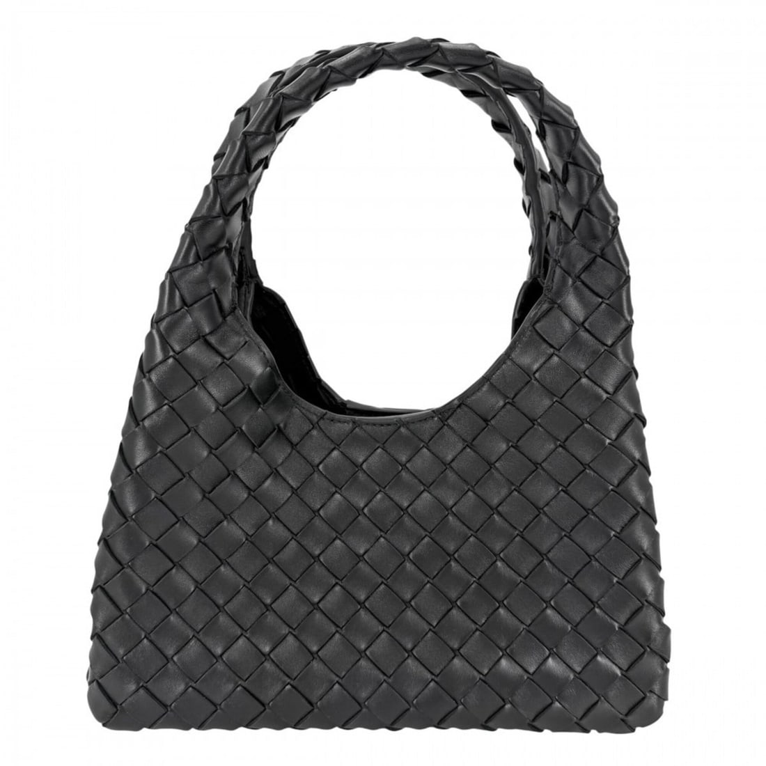 Bottega Veneta Tote Bag for Women, Intrecciato Small Campana Handbag, Leather, Black: --- Catalog ---Category: SizeSize (HxWxD): 16cm x 28cm x 15cm / 6.29'' x 11.02'' x 5.9''Handle Length: 30cm / 11.81''Category: DesignType: Handbag, Tote bagColor: BlackGender: WomenMaterial: Intreccia
