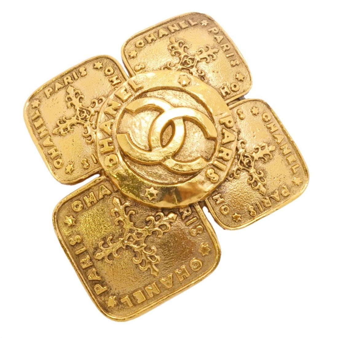 Chanel Brooch, Coco Mark, GP Plated Gold, Women's: --- Catalog ---Category: SizeSize (HxWxD): 6.08cm x 5.5cm / 2.39'' x 2.16''Category: DesignType: BroochColor: GoldGender: WomenMaterial: Gold platingCategory: GeneralBrand: Chanel--- Item List ---Sect