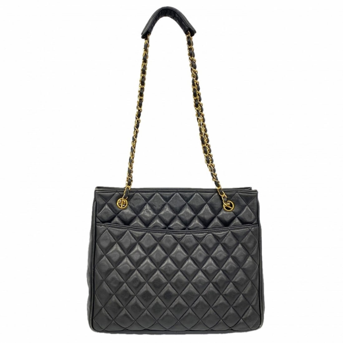 Chanel Matelassé Chain Shoulder Bag, Lambskin, Black, Women's: --- Catalog ---Category: SizeSize (HxWxD): 26.5cm x 31.5cm x 9.5cm / 10.43'' x 12.4'' x 3.74''Category: DesignType: Shoulder bagColor: BlackGender: WomenMaterial: Leather Hardware Color: GoldLeather/F