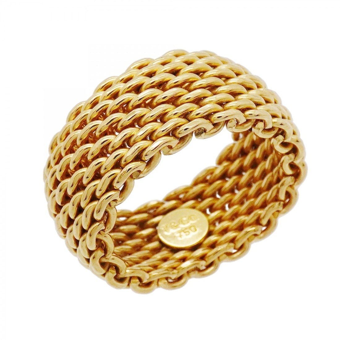 Tiffany & Co. Somerset Mesh Ring, 18K Yellow Gold, Size 10, Women's: --- Catalog ---Category: SizeJP Size: 10US Size: 5.5Category: DesignType: Band ringGender: WomenMaterial: Yellow gold (18K)Category: GeneralBrand: Tiffany--- Item List ---Section: ConditionRanking: Ra
