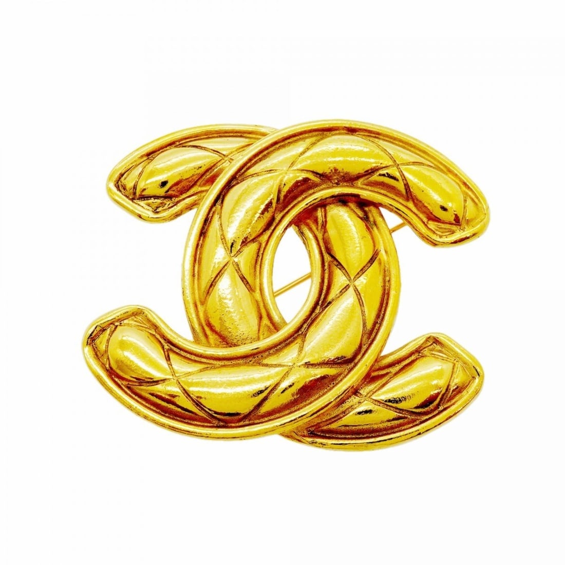 Chanel Brooch, Coco Mark, Matelassé, GP Plated, Gold, Women's: --- Catalog ---Category: SizeSize (HxWxD): 4.89cm x 5.74cm / 1.92'' x 2.25''Category: DesignType: BroochColor: GoldGender: WomenMaterial: Gold platingCategory: GeneralBrand: Chanel--- Item List ---Sec