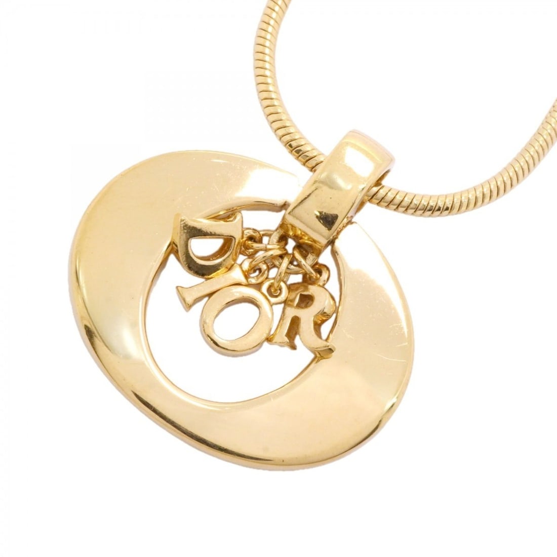 Christian Dior Necklace, GP Plated Gold, Women's: --- Catalog ---Category: SizePendant Size: 30.8mm x 30.8mm / 1.21'' x 1.21''Neck Circumference: 55 cm / 21.65''Category: DesignColor: GoldGender: WomenMaterial: Gold platingNecklace Type: NecklaceCate